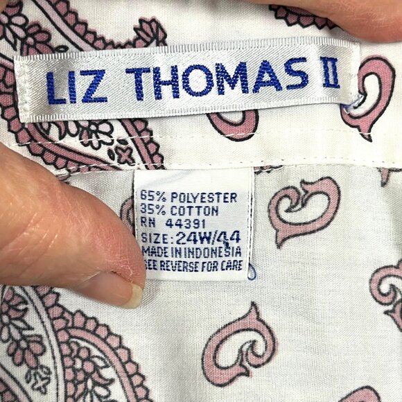 Liz Thomas II Womens Paisley Print Long Sleeve Button Down Shirt Size 24W/44 - Picture 4 of 6